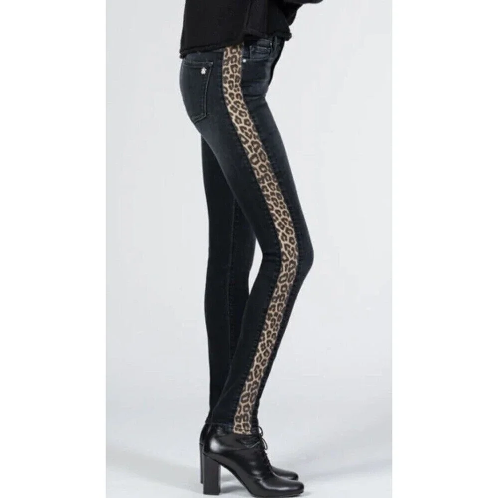 Black Orchid Gisele High Rise Super Skinny Jeans Side Stripes in Raven 27 $198